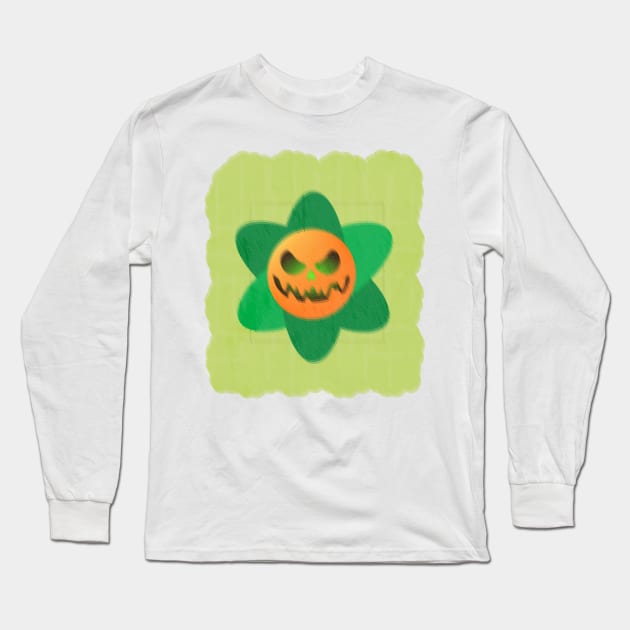 flowers pumpkin Halloween design 2023 Long Sleeve T-Shirt by jaml-12